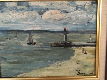 null BOUYSSOU, view on the estuary, oil on panel, signed lower right 25,5x31,5