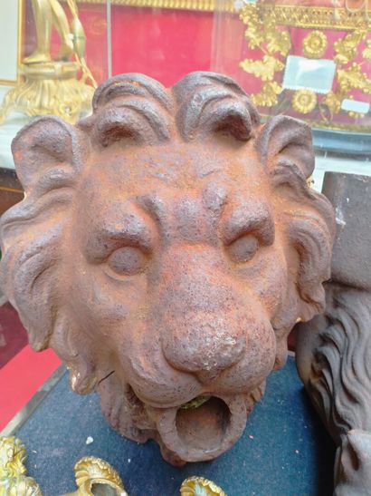 null Figure de fontaine, Tête de lion en fonte, ( H :40cm)