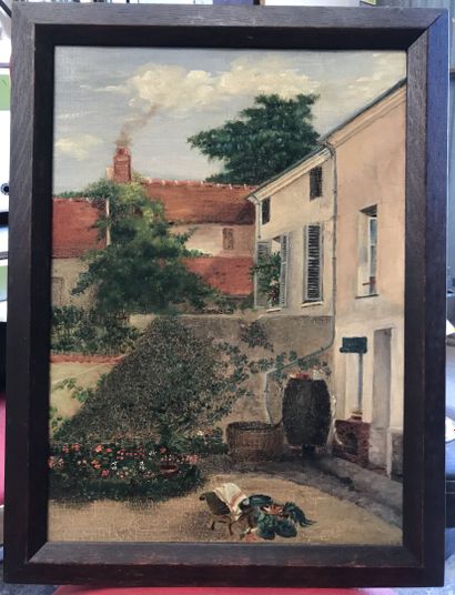 null H. BANNEVILLE " St LEU, 15 Rue Chauvry" oil on canvas, signed on the back. Dated...