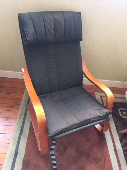 null Deux fauteuils en tissus noir moderne