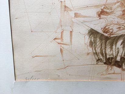 null Claude WEISBUNCH, Léonard de Vinci, gravure 42/225 Signé en bas à droite dim...