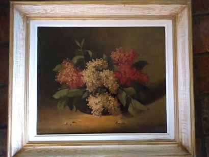 null SURVILLE, Still life with flowers, oil on canvas, signed lower right