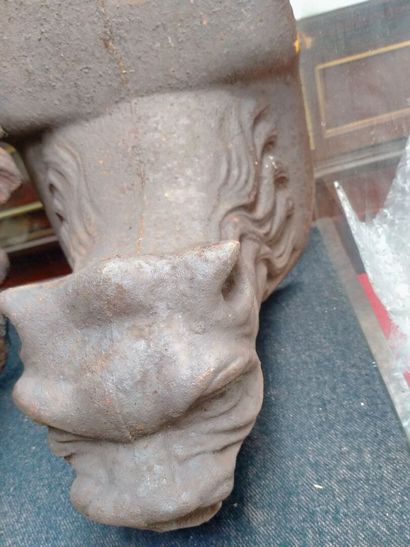 null Head of gargoyle in cast iron XIXth Dim: H: 24 x 22cm (rust)
