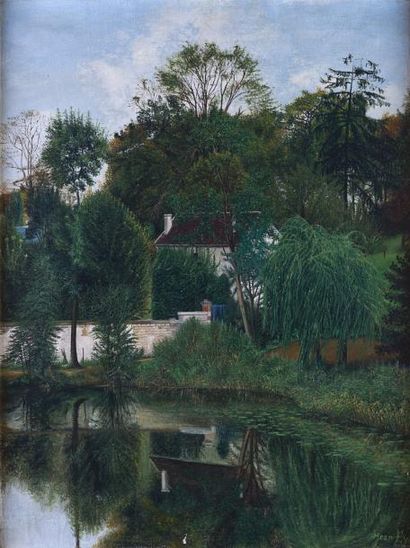 null Jean ÈVE, «Le petit étang de la Ronce à Ville d’Avray», HST, SBD, 61 x 46 c...