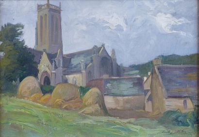 null Emile Quentin BRIN (1863-1950), «Village», HST, SBD, 38 x 55.5 cm