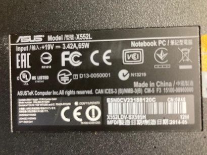 null - 1 ordinateur portable ASUS modèle X552L
- 1 clavier
- 1 souris
- 1 imprimante...