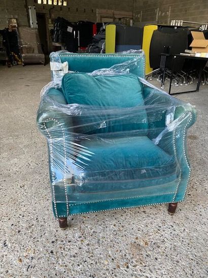 1 fauteuil en tissu vert sapin - quelques...