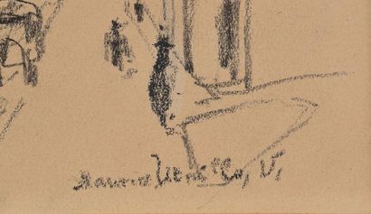  Maurice Utrillo
A Paris view
pencil on paper, 16by26cm.
Figned on lower right: Maurice... Gazette Drouot