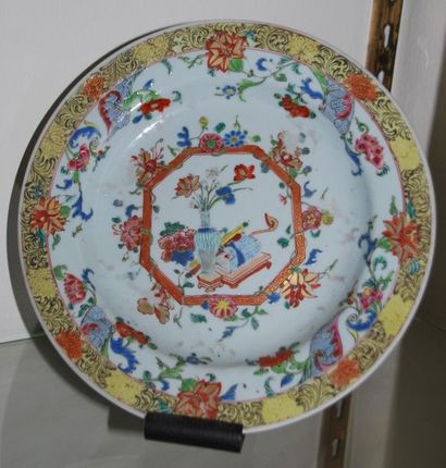 null *Dix assiettes en porcelaine à décor polychrome.
Compagnie des Indes, XVIIIème...