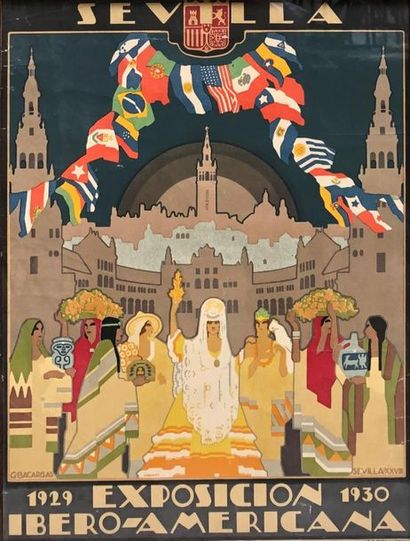 null Gustavo BACARISAS PODESTA (1873-1971)
Affiche pour l'Exposition ibéro-américaine...