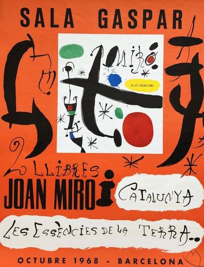 null Joan MIRO (1893-1983)
Affiche lithographiée
Sala Gaspar, Les Essències de la...