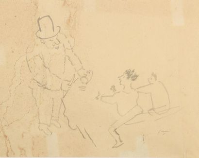 null Jules PASCIN (1885-1930)
Les tartines, 1926
Plume et encre sur papier.
Signée...