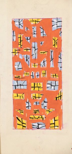 Jean LEGROS (1917-1981) 

Maquette 


Acrylique et collage sur carton. 


Cachet...