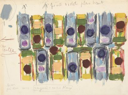 Jean LEGROS (1917-1981) 

Sans titre, vers 1961


Huile et pastel sur papier. Annotations...