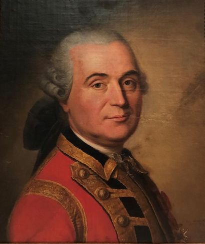 null Armand Vincent DE MONTPETIT (Mâcon, 1713 - Paris,	 1800)
Portrait d'un officier...