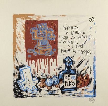 null SPEEDY GRAPHITO (1961)
Peinture à l'huile pour les sardines, peinture à l'eau...