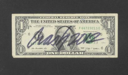 null CRASH (1961)
One dollar, 2012
Feutre sur billet de banque américain
15,5 x 6,5...
