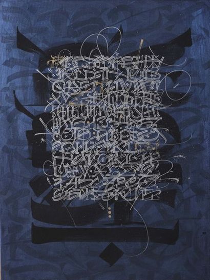 null Said DOKINS (1983)
Primitive Alphabet, 2017
Acrylique et marqueur sur toile,...