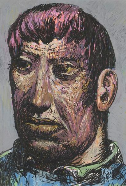 null POPAY (1971)
Portrait d'homme, 2015
Technique mixte sur papier, signé et daté...