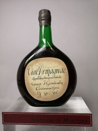 null 1 bouteille VIEIL ARMAGNAC Veuve J.GOUDOULIN 1929 


Millésime estampé sur la...