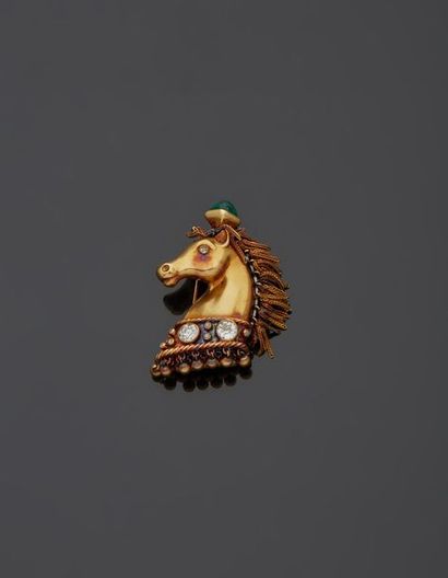 null René BOIVIN (1864-1917)


Lapel clip "horse's head" in yellow gold, 18k 750‰,...