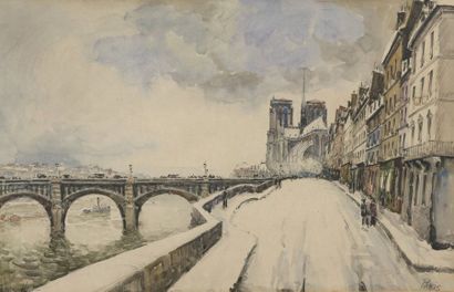 null FRANK-WILL (1900-1951)


Notre-Dame de Paris sous la neige


Aquarelle.


Signée...