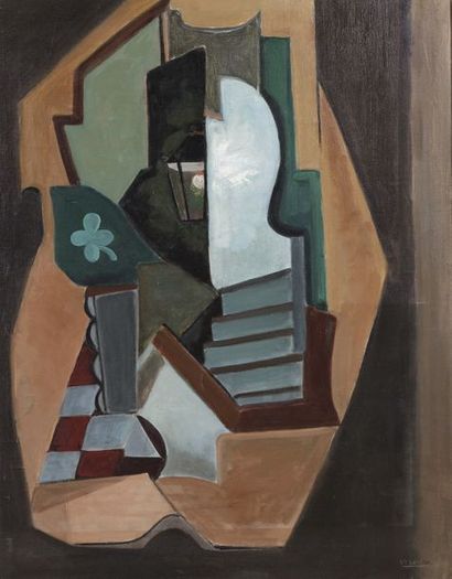 null VILLAVIEJA (XXe siècle)


Intérieur cubiste


Huile sur toile.


Signée en bas...