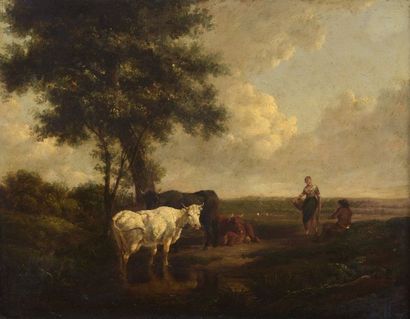 null Dutch school from the beginning of the 19th century


Shepherds and their herds


Oak...