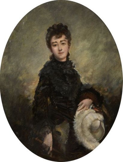 null École du XIXe siècle


Portrait d’élégante au chapeau


Huile sur toile ovale.


40,5...