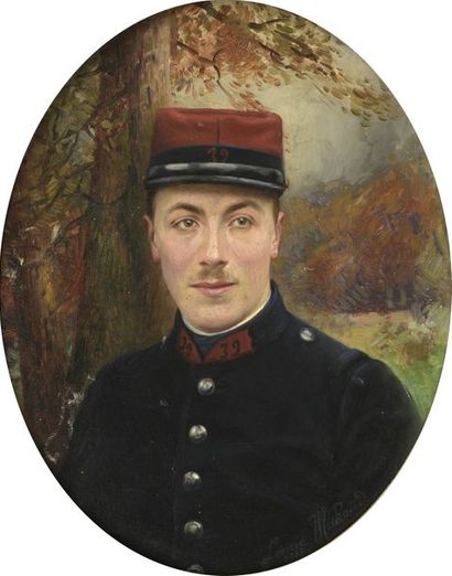 Léonie MICHAUD (1873-?) 
Portrait of a soldier,...
