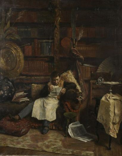 null P. WILLAME (19th-20th century)


Reading the letter, 1888


Oil on canvas.


Signed...