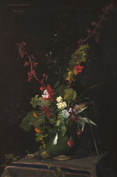 null Emmanuel LANSYER (1835-1893)


Fleurs de janvier, Menton, 1872


Huile sur toile.


Signée...