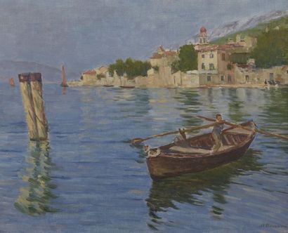 null Joseph-Félix BOUCHOR (1853-1937)


Small fisherman on an Italian lake


Oil...