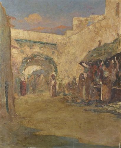 null Charles DAGNAC-RIVIERE (1864-1945)


Marché marocain


Huile sur panneau.


Signée...