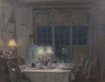 null P. WILLAME (19th-20th century)


Before dinner


Oil and pastel on canvas.


Signed...