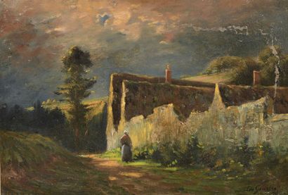 null Léo GAUSSON (1860-1944)


Paysanne sur le chemin de la ferme


Huile sur toile.


Signée...