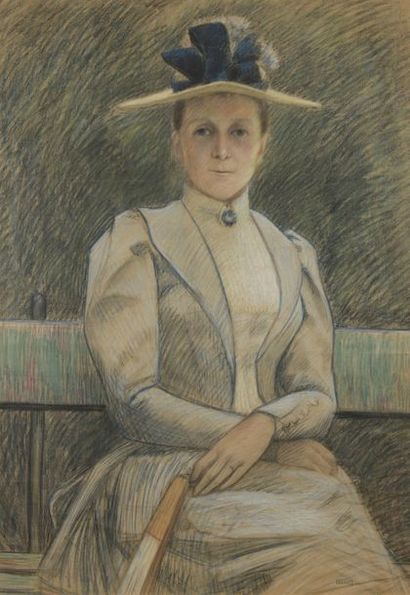 null Henry BOUVET (1859-1945)


Elegant in the hat


Pastel.


Signed with the workshop...