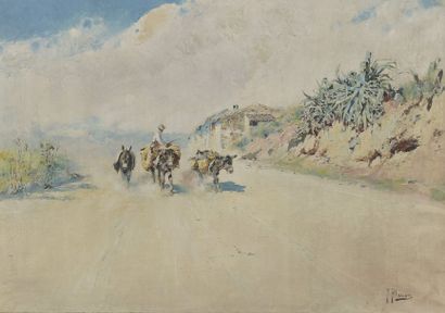 null Félix ALARCÓN (c.1840-1905)


Paysan et ses ânes


Huile sur toile.


Signée...