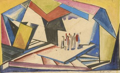 null Attributed to Alexander VESNIN (1883-1959)


Untitled, 1923


Watercolour.


Monogrammed...