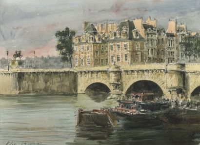null 20th century FRENCH school


View of the Pont Neuf and Place Dauphine


Watercolour.


Signed...
