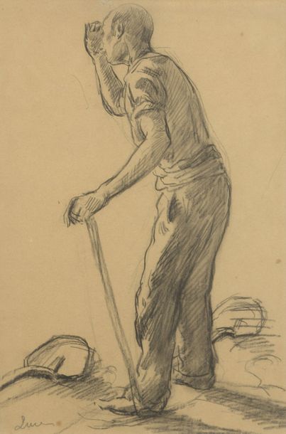 null Maximilian LUCE (1858-1941)


Man with a shovel


Pencil.


Signed lower left.


31...