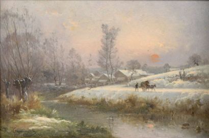 null Alfred GARCEMENT (1842-1927)


Hameau sous la neige


Huile sur toile.


Signée...