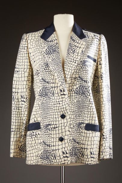 null VALENTINO Couture circa 1980/1985
Veste longue en lainage imprimé façon écaille...
