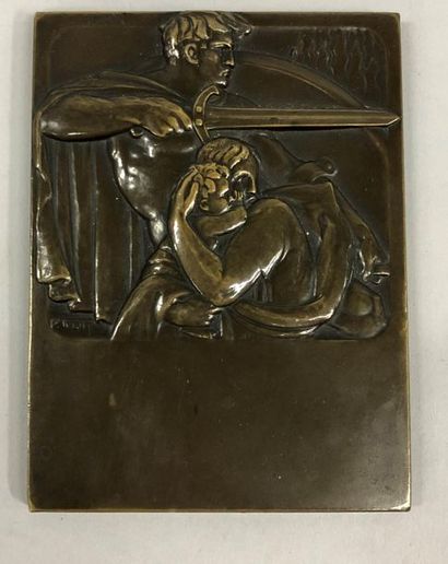null TURIN
La défense du foyer
Médaille en bronze, signée
10 x 7,5 cm
