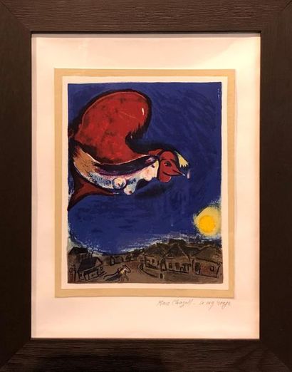 null D'après Marc CHAGALL (1887-1985)
La crucifixion mystique
Le coq rouge
Deux lithographies,...