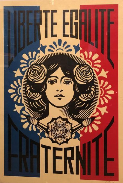 null Shepard FAIREY (1970)
Liberté, Egalité, Fraternité, 2018
Sérigraphie signée...