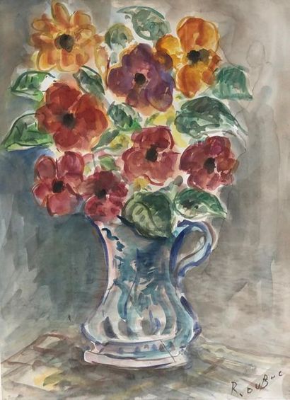 null Roland DUBUC (1924-1998)
Nature morte au bouquet de fleurs
Aquarelle sur papier...