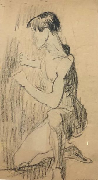 null François DESNOYER (1894-1972)
Etude de nu
Crayon et fusain sur papier, signé...