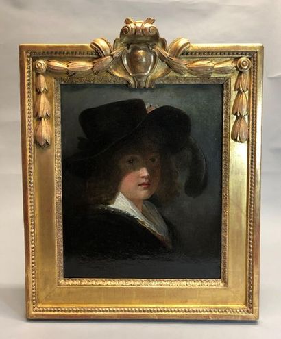 null École française de la fin du XVIIIème siècle 
Portrait d’une jeune femme au...