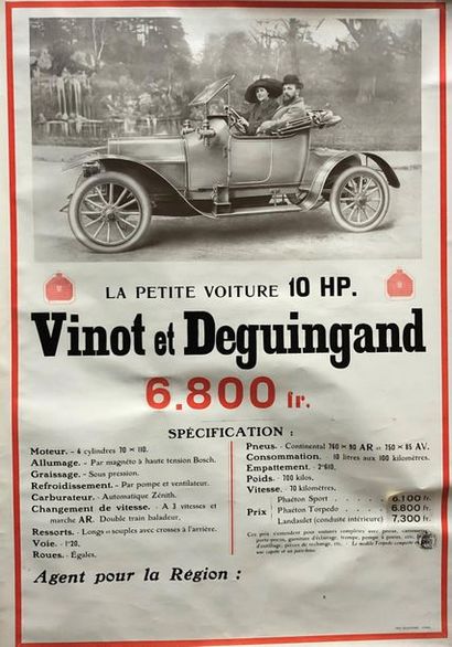 null VINOT et DEGUINGAND
La petite voiture 10HP
Imprimerie Elleaume Paris 
100x70...